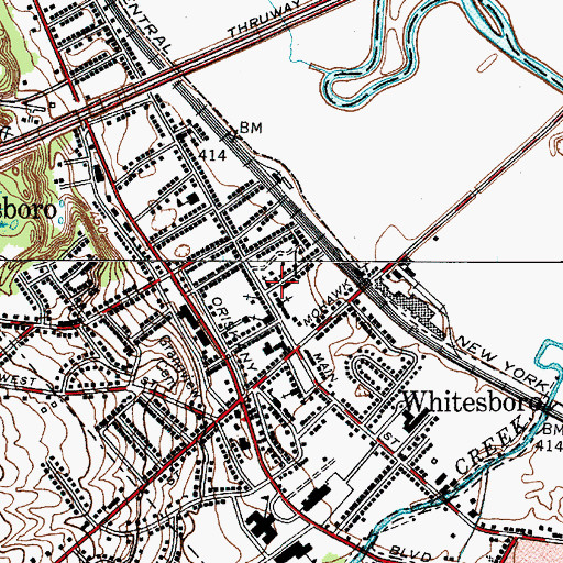 Topographic Map of Whitesboro Presbyterian Church, NY