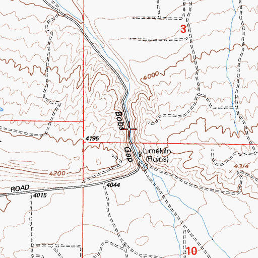 Topographic Map of Bobs Gap, CA