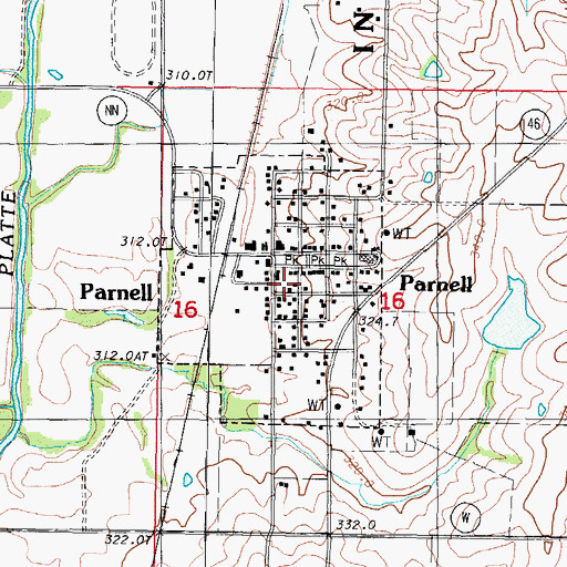 Topographic Map of City of Parnell, MO