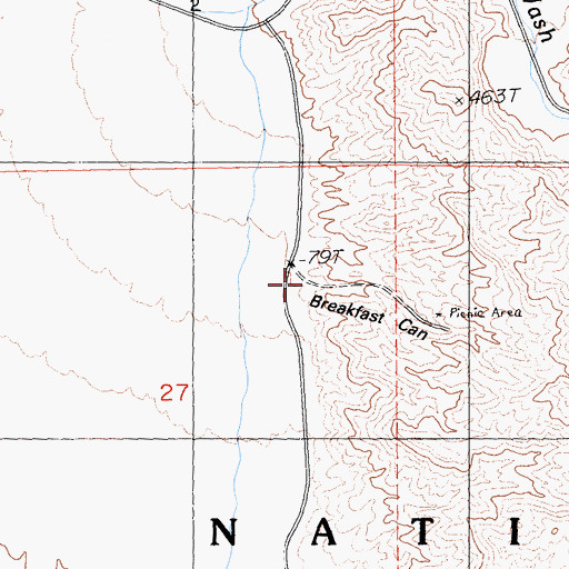 Topographic Map of Breakfast Canyon, CA