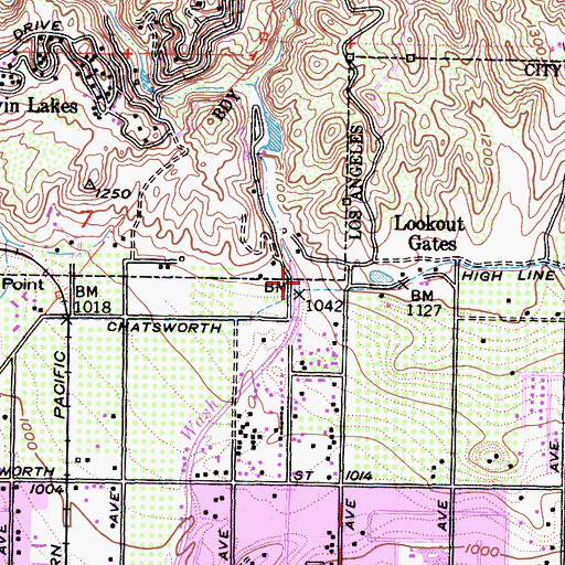 Topographic Map of Browns Canyon, CA