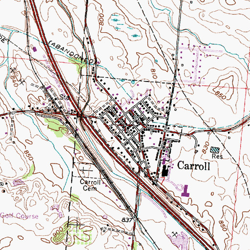 Topographic Map of Village of Carroll, OH