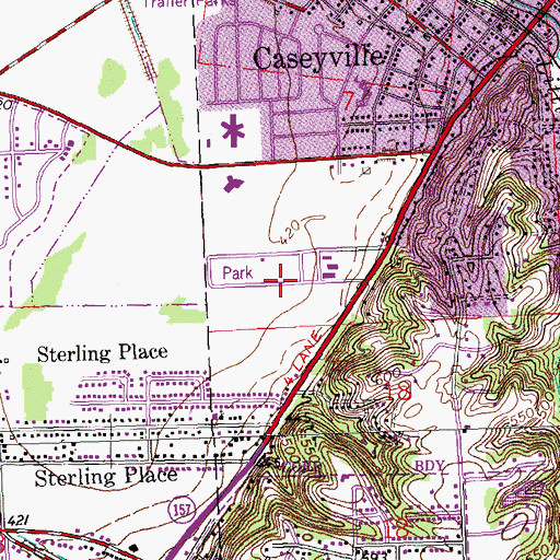 Topographic Map of Village of Caseyville, IL