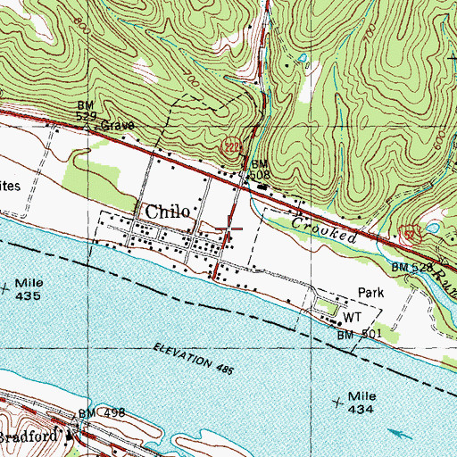 Topographic Map of Village of Chilo, OH