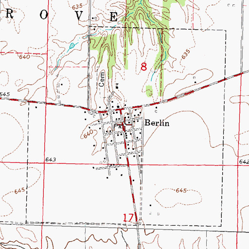 Topographic Map of Village of Berlin, IL