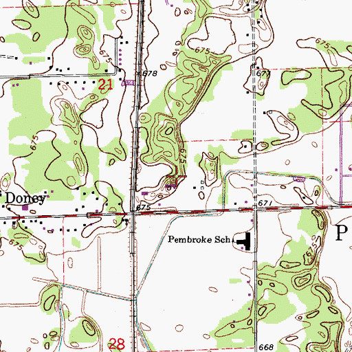 Topographic Map of Village of Hopkins Park, IL