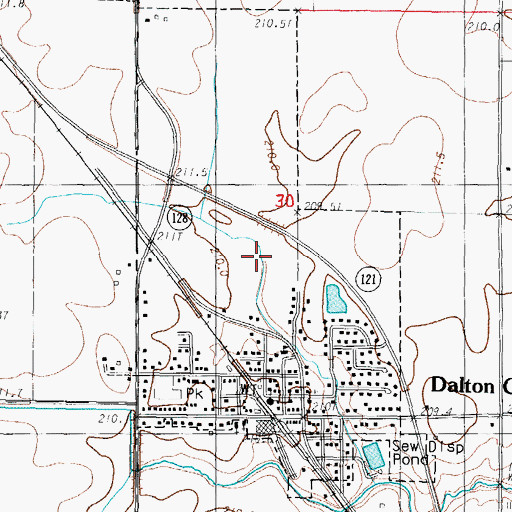 Topographic Map of Village of Dalton City, IL