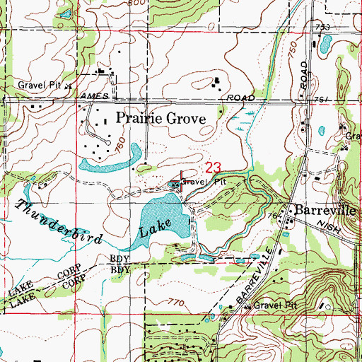 Topographic Map of Village of Prairie Grove, IL