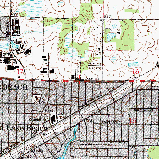 Topographic Map of Village of Round Lake Beach, IL