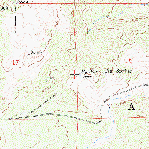 Topographic Map of By Jim Spring, CA