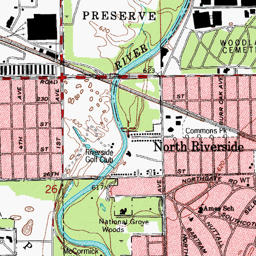 Topographic Map of Village of North Riverside, IL
