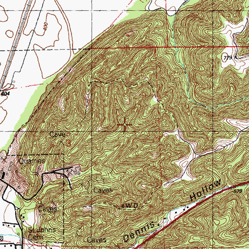 Topographic Map of Village of Valmeyer, IL