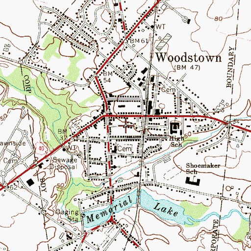 Topographic Map of American Legion Ambulance Woodstown, NJ