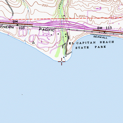 Topographic Map of Caada del Capitan, CA
