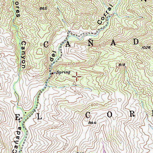 Topographic Map of Caada del Corral, CA