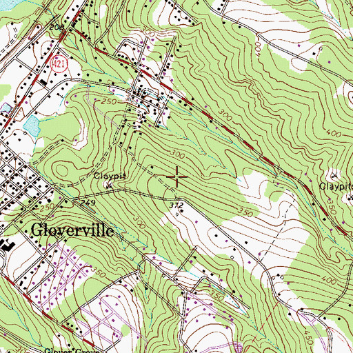 Topographic Map of Gloverville Census Designated Place, SC