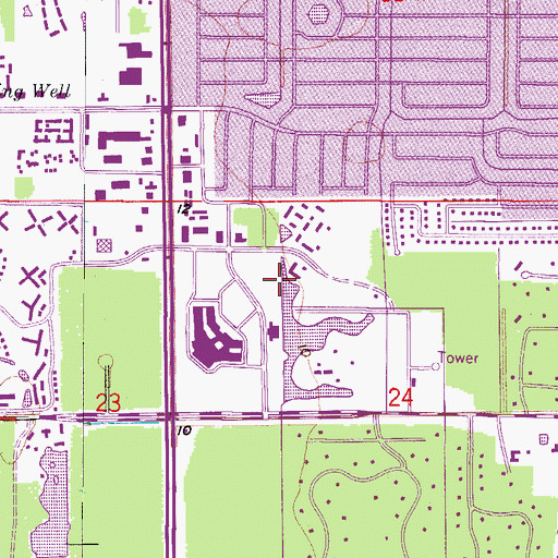 Topographic Map of Villas Census Designated Place, FL