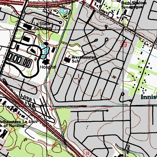 Topographic Map of Westminster Census Designated Place, LA