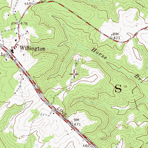 Topographic Map of Willington Census Designated Place, SC