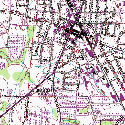 Topographic Map of City of Albertville, AL