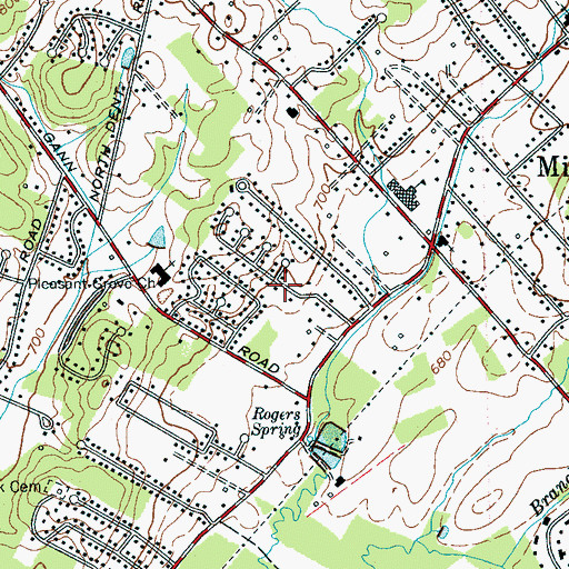 Topographic Map of Middle Valley Census Designated Place, TN