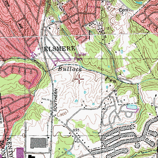 Topographic Map of City of Elsmere, KY