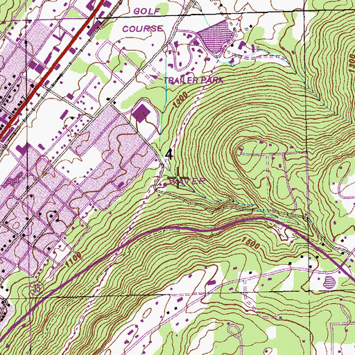Topographic Map of City of Fort Payne, AL