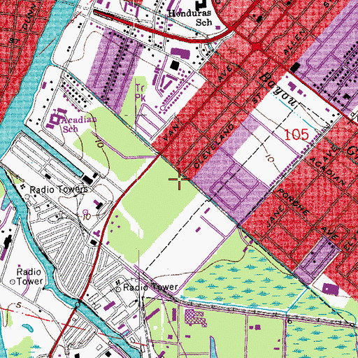 Topographic Map of City of Houma, LA