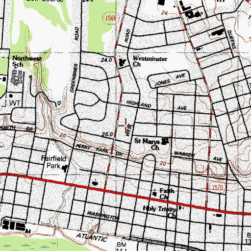 Topographic Map of City of Kinston, NC