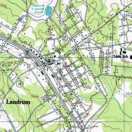 Topographic Map of City of Landrum, SC