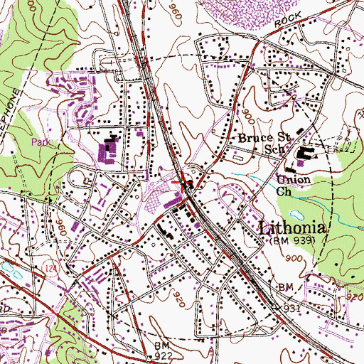 Topographic Map of City of Lithonia, GA