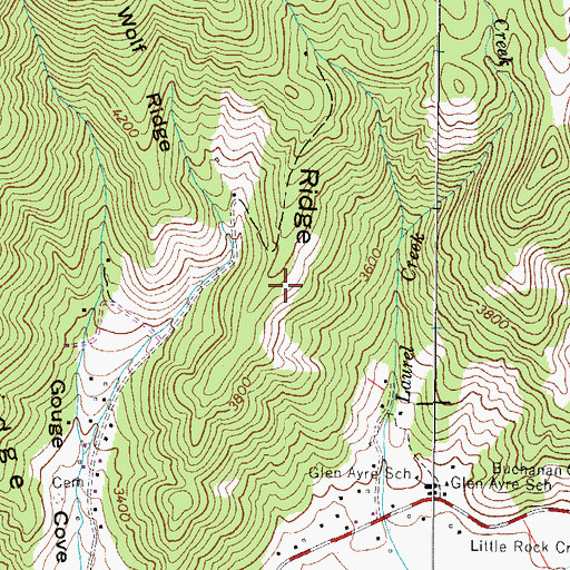Topographic Map of Township of Fork Mountain-Little Rock Creek, NC