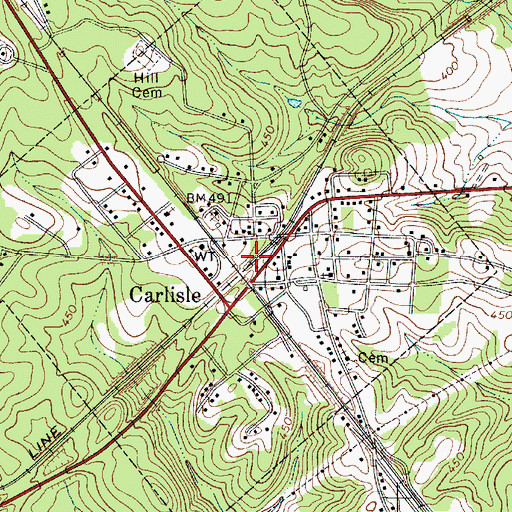 Topographic Map of Town of Carlisle, SC