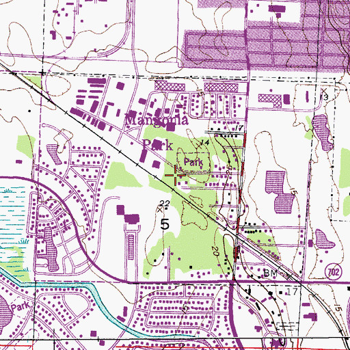 Topographic Map of Town of Mangonia Park, FL