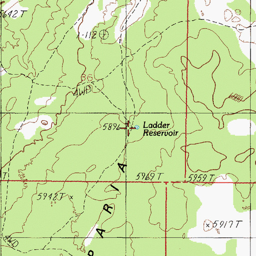 Topographic Map of Ladder Reservoir, AZ