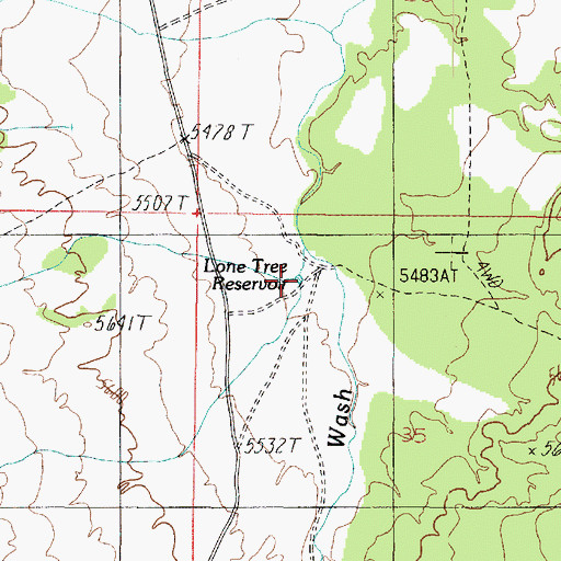 Topographic Map of Lone Tree Reservoir, AZ