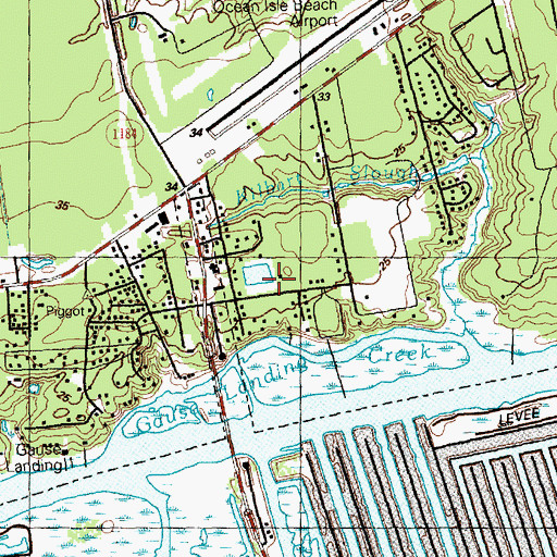 Topographic Map of Town of Ocean Isle Beach, NC