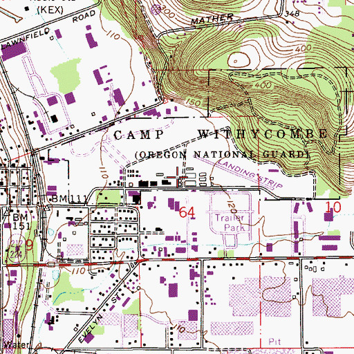 Topographic Map of Clackamas Census Designated Place, OR