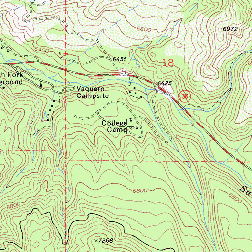 Topographic Map of College Camp, CA