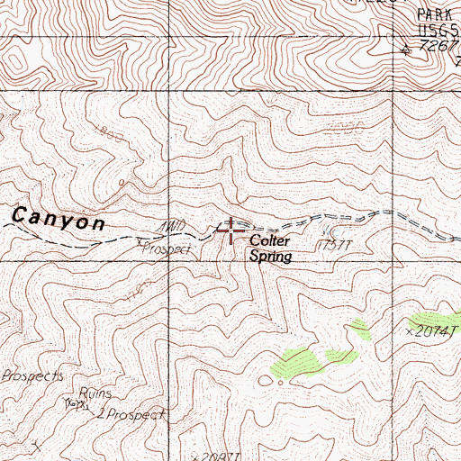 Topographic Map of Colter Spring, CA