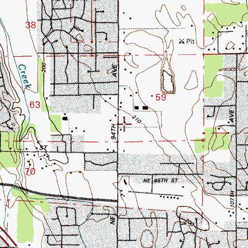 Topographic Map of Five Corners Census Designated Place, WA