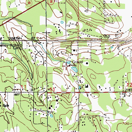 Topographic Map of Hobart Census Designated Place, WA