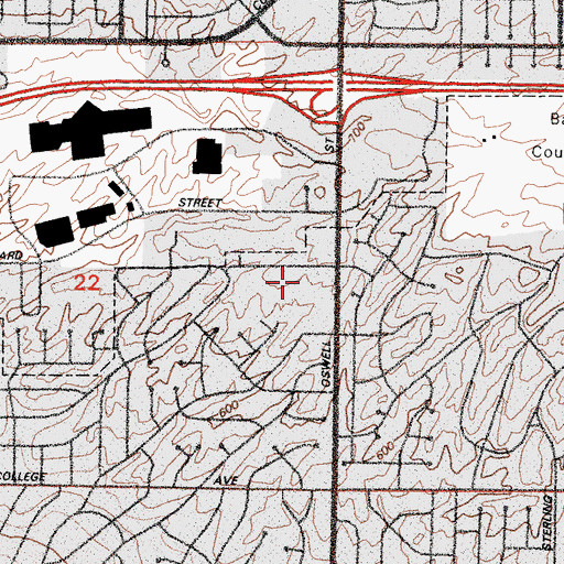 Topographic Map of Compton Junior High School, CA