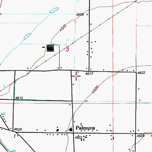 Topographic Map of Palmyra Census Designated Place, UT