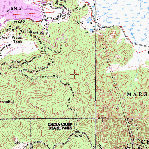 Topographic Map of Santa Venetia Census Designated Place, CA