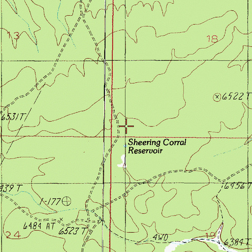 Topographic Map of Shearing Corral Reservoir, AZ