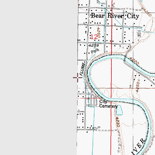 Topographic Map of City of Bear River City, UT