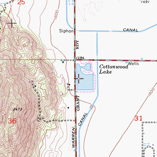 Topographic Map of Cottonwood Lake, CA