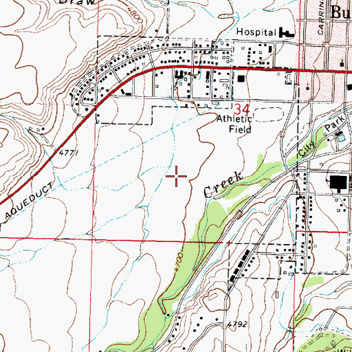Topographic Map of City of Buffalo, WY