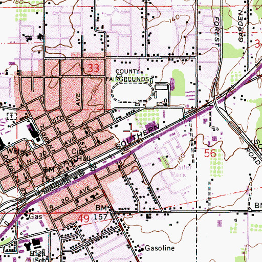 Topographic Map of City of Canby, OR
